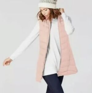 NWT - J. Jill Down Puffer Vest In Rosewater Pink Size Large